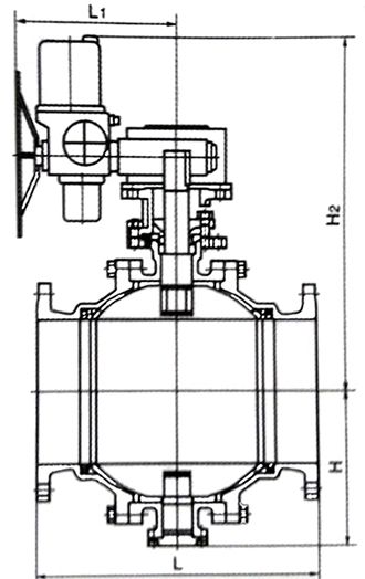 電動固定球閥結(jié)構(gòu)示意圖